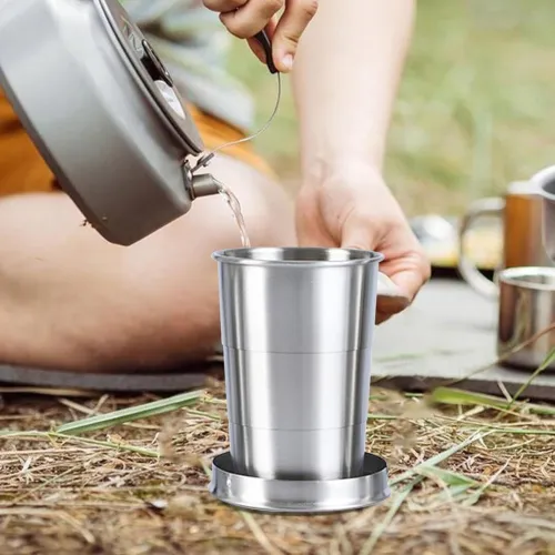Gobelet de Camping avec Crochet  Pliable et Facile à Transporter
