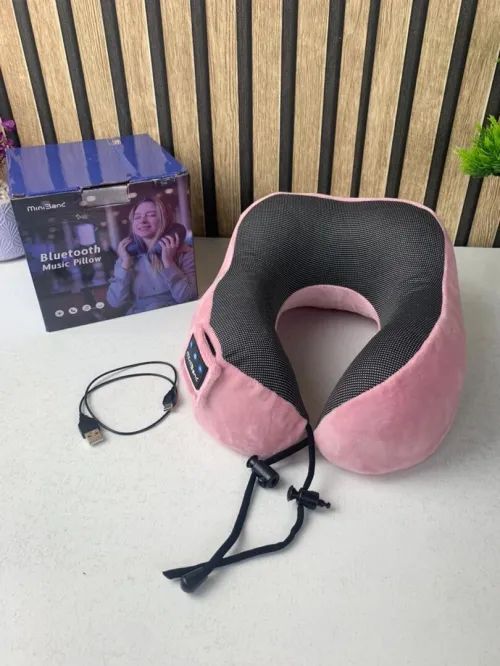 Oreiller de cou ergonomique avec connexion Bluetooth et haut-parleurs stéréo
