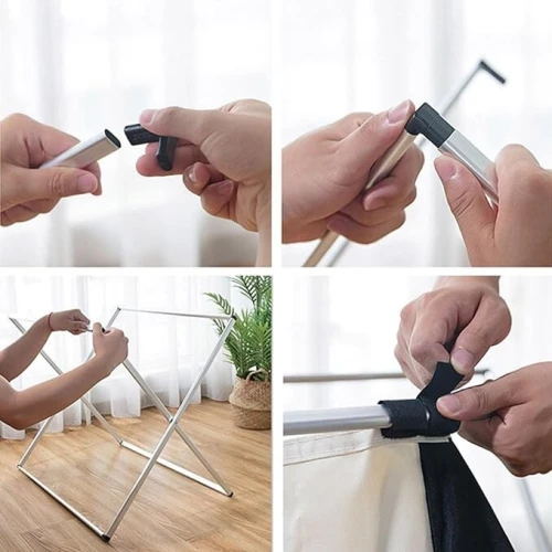 Panier à linge sale pliable avec 3 grilles pour séparer les vêtements V3