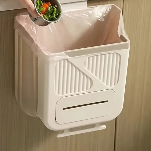 Poubelle Cuisine Accrochable  7L avec Distributeur de Sachets