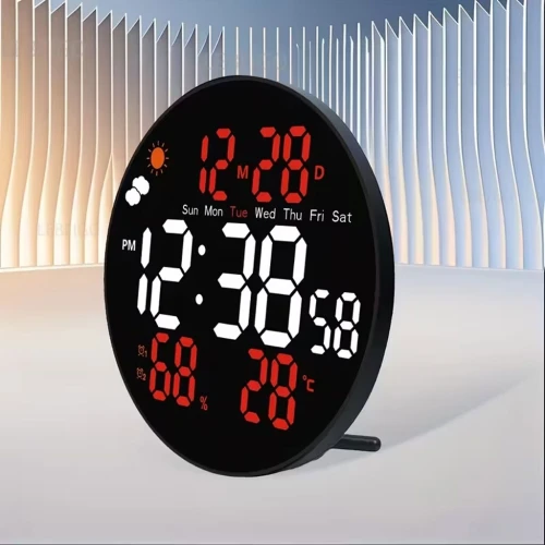 Horloge Murale Numérique LED  Écran Large avec Télécommande