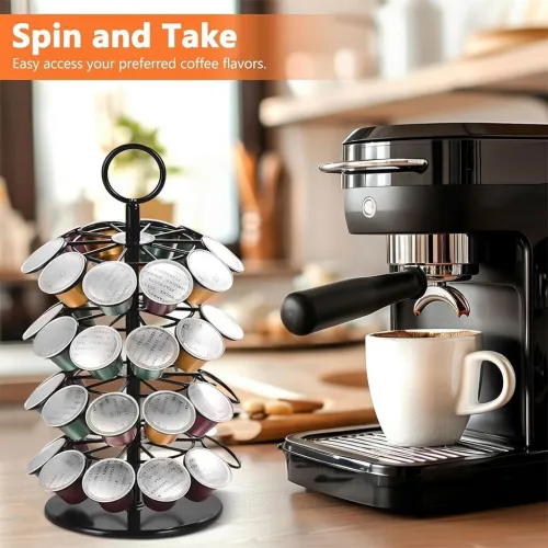 Porte-Capsules à Café 40 Pièces  Support Rotatif 360 Degrés