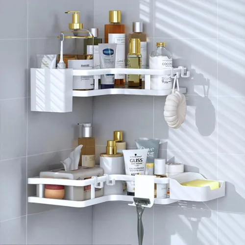 Étagères Murales 4pcs en Acier Inoxydable pour Salle de Bain