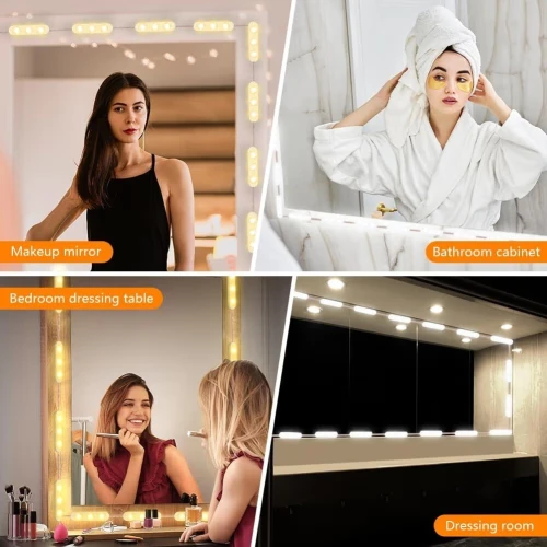Éclairage LED pour Miroir de Maquillage  10 Ampoules avec Commande Tactile