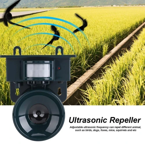 Répulsif Solaire Ultrason avec Détecteur de Mouvement - Anti Animaux & Oiseaux