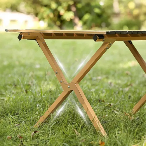 Table Pliable Outdoor Aluminium  Style Bois Élégant