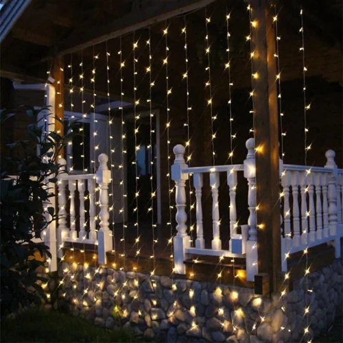 Rideau de Lumières 3-3 m 220V pour Jardin Balcon et Fêtes