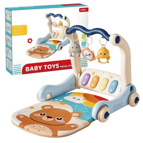 Tapis dÉveil Musical 3en1 avec Trotteur et Piano Lumineux pour Bébé