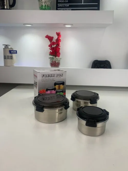 Conteneurs Alimentaires Empilables en Acier Inoxydable Écologiques 3pcs 