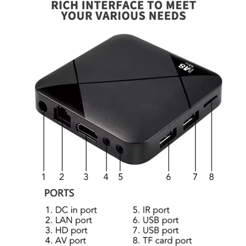 M8 Mini Portable Game Box 4K Android TV BOX Video Gaming Console 10000 Games 64GB