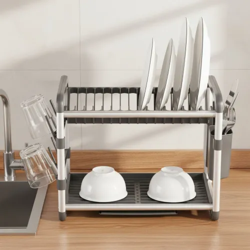 Égouttoir Aluminium 2 Étages Haute Qualité pour Cuisine  SX-842
