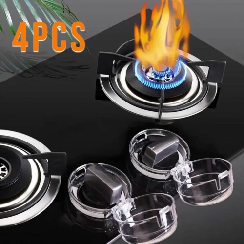 Pack de 4 Protections Transparentes pour Boutons de Plaque à Gaz