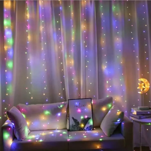 Rideau de Lumières 3-3 m 220V pour Jardin Balcon et Fêtes