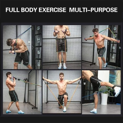 Cordes élastiques de musculation Ensemble de bandes pour sport 11Pcs (5Kg-45Kg)  طقم التدريب المنزلي