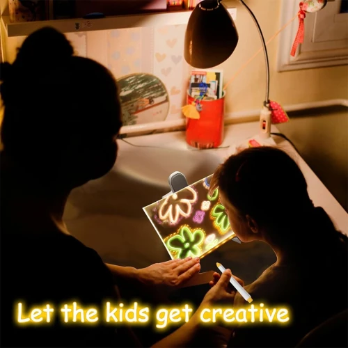 Tableau à Dessin LED coloré + 4 stylos - 30x20cm