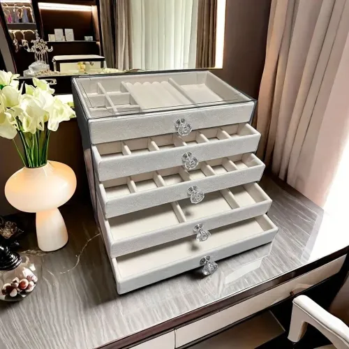 Support de Rangement Bijoux en Acrylique Design Élégant 5 Niveaux