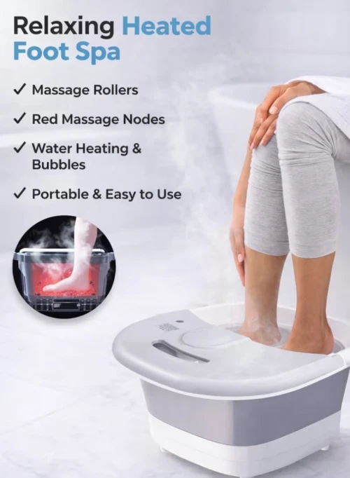 Spa de Pieds Pliable  Massage, Bulles Relaxantes et Fonction Chauffante