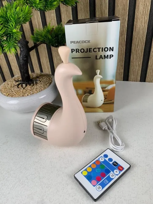 Lampe Murale en Forme de Paon LED 7 Couleurs avec Télécommande