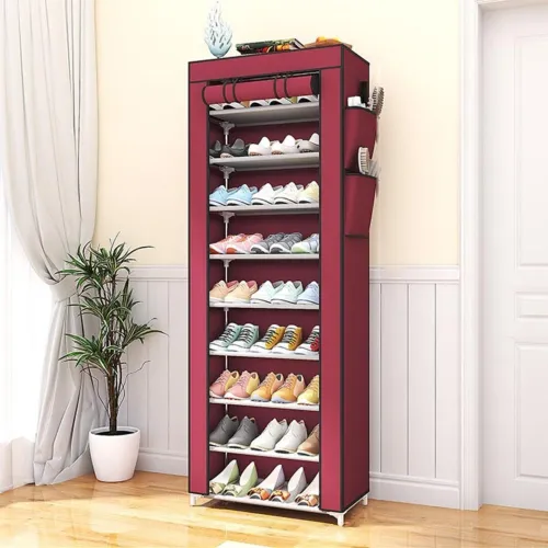 Armoire à Chaussures 10 Étages  Protection Anti-Poussière