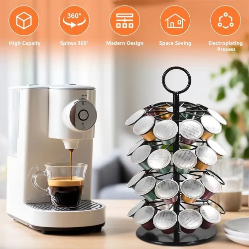 Porte-Capsules à Café 40 Pièces  Support Rotatif 360 Degrés