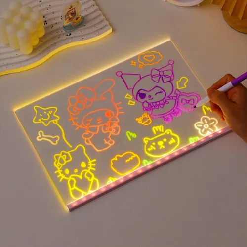 Tableau à Dessin LED coloré + 4 stylos - 30x20cm