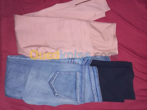 Pantalon jean de grossesse pour femme سروال المرأة الحامل les 2 seulement 1000 da