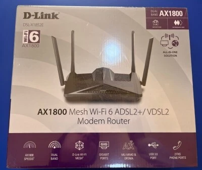 WIRELESS AX 1800 DUAL BAND GIGABIT VDSL2/ADSL2 WIFI 6 DSL-X1852E