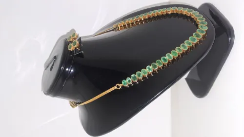 Parrure or 21 carats + veritable emeraude
