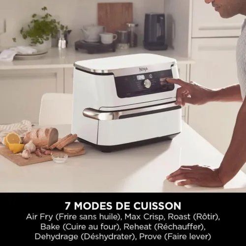 Friteuse Sans Huile Ninja AF500EUWH 10,4L - 2500w Avec Separation Du Bac En Deux Zone
