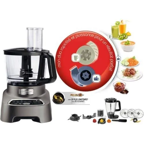 Moulinex Robot Multifonction Double Force 31 Fonctions 1000 Watts FP827E10
