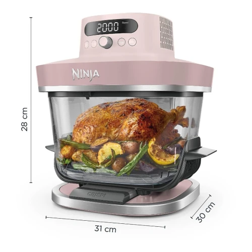 Friteuse Sans Huile NINJA CRISPi PRO 7En1 , 2 Récipients En Verre De 5.7 Et 2.3L Rose Quartz AS101EURS
