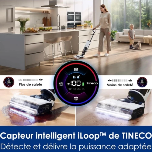 Balai Aspirateur Sans Fil Vapeur TINECO S7 Steam + 3EN1 : Aspire,Lave Et Nettoie À La Vapeur