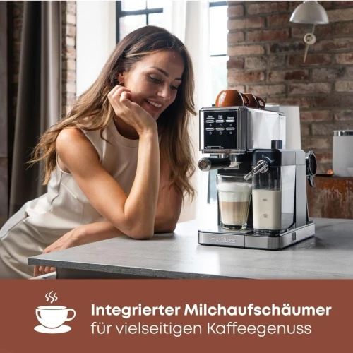ProfiCook Machine à espresso 2en1 pour café en poudre et capsules , 20Bar PC ES 1266