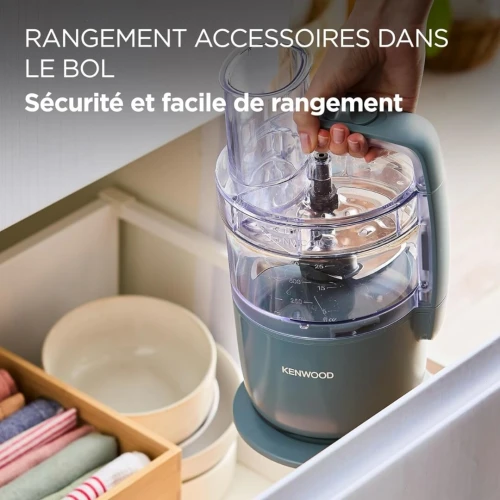 Robot Kenwood MultiPro Go, Compact ,Couper,Râper,Mixer Et Pétrir La Pâte 1,3L 650W