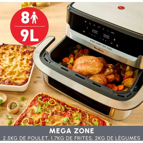 Moulinex Friteuse Sans Huile Easy Fry Dual Flex 9L 2700W EZ922DF0