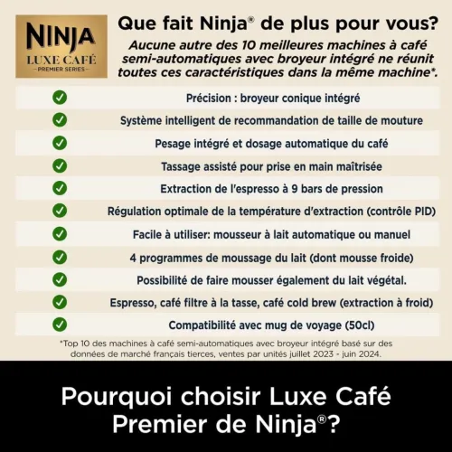 Ninja Machine A Cafe Broyeur Expresso Multifonctions ES601EU Luxe Premier