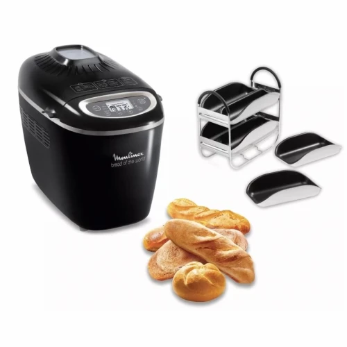 Machine À Pain Moulinex Home Bread Baguette Noir 1,5 Kg 19 Programmes OW611810