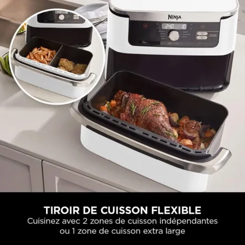 Friteuse Sans Huile Ninja AF500EUWH 10,4L - 2500w Avec Separation Du Bac En Deux Zone