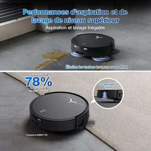 Aspirateur Robot Laveur Avec Station ECOVACS DEEBOT T50 MAX PRO OMNI Gen2 Noir