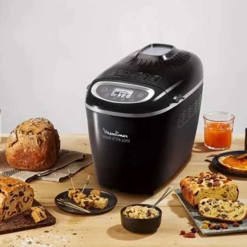 Machine À Pain Moulinex Home Bread Baguette Noir 1,5 Kg 19 Programmes OW611810