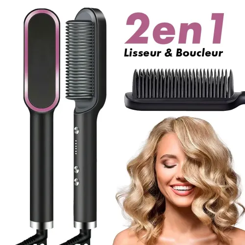 Brosse à cheveux chauffante en céramique 6 niveaux de chaleur  