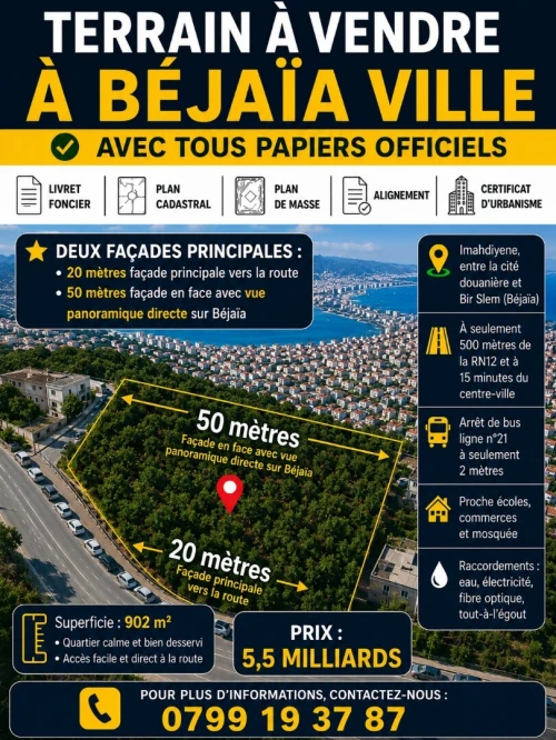 Vente Terrain Béjaïa Bejaia