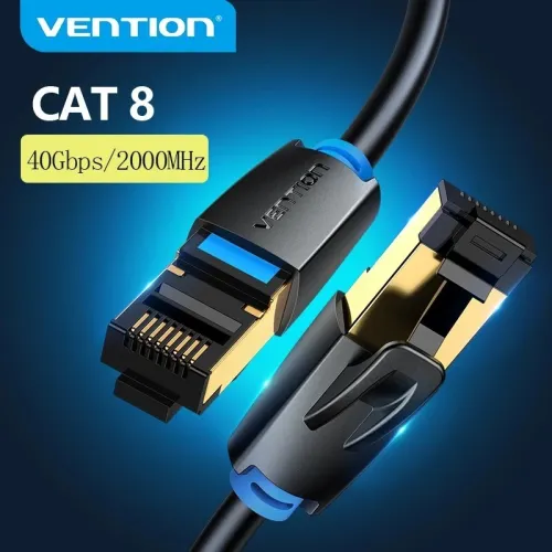 Vention Câble Ethernet RJ45 Cat 8 Haute Vitesse 40Gbps 2000Mhz