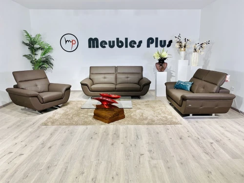 SALON 6 PLACES EN SIMILI-CUIR