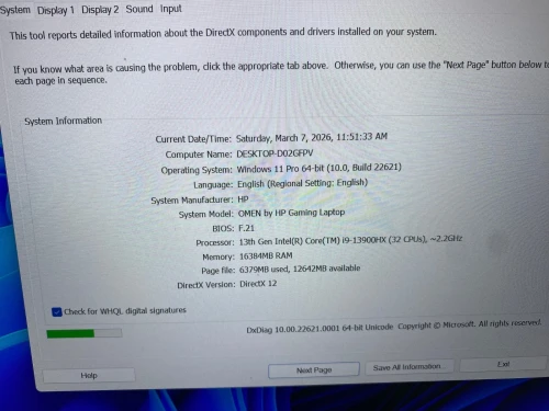 Hp omen neuf I9 13th/16go/1to ssd/Rtx4060
