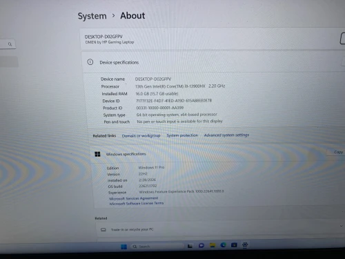 Hp omen neuf I9 13th/16go/1to ssd/Rtx4060