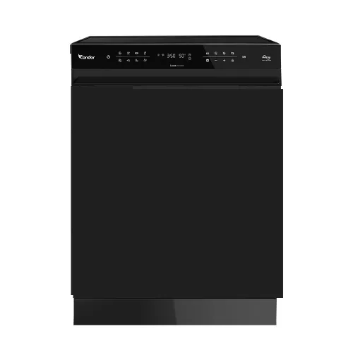 LAVE VAISSELLE CONDOR LUXA 16 COUVERTS SMART INVERTER OUVERTURE AUTOMATIQUE EN INOX NOIR ET NOIR GLASS AUTODOSE