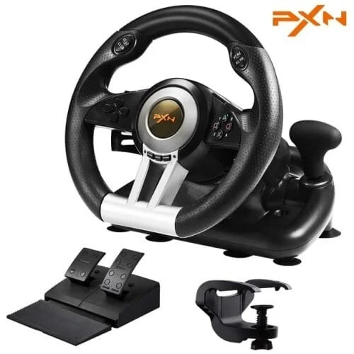 Volant De Jeux PXN V3 Pro 180 USB Avec Pédales, Vibration