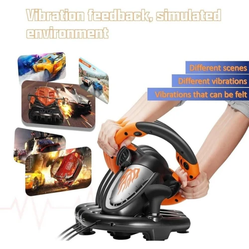 Volant De Jeux PXN V3 Pro 180 USB Avec Pédales, Vibration