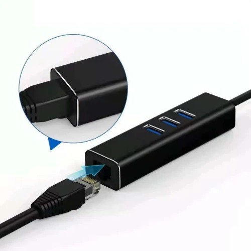 Adaptateur ethernet Gigabit HUB type-c vers to RJ45 + 3 x USB 3.0